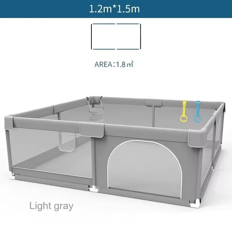 Baby Playpens Light Gray Corralito for Baby Playground with Pull Ring Child Safety Barrier Fence Ball Box Game Playpen