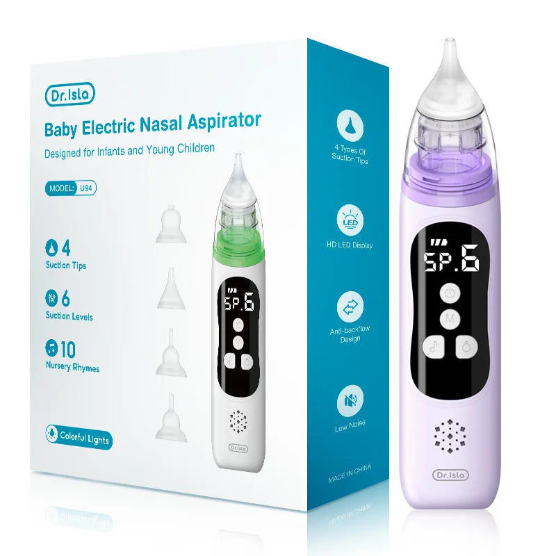 MAMIJOY Electric Nasal Absorber Silent Baby Obstruction Rhinitis Cleaner Nasal Aspirator Nasal Mucus Cleaning Tool Fro Newborn