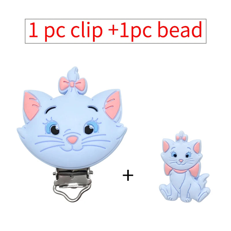 2pcs/set Silicone Cartoon Pacifier Clip Molar Bead DIY Pacifier Chain Jewelry Accessories