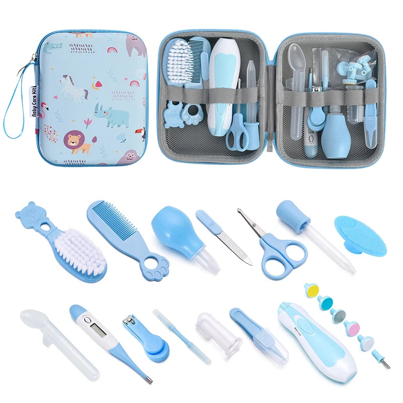 Mother and baby set, baby nail clippers, medication dispenser, 20 piece set, comb brush, EVA bag, care set