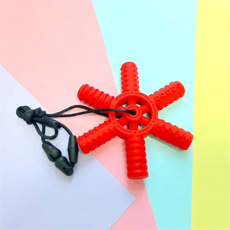 5pcs Baby Silicone Creative Chewing Necklace Teether Autism Sensory Chewing Pendant Oral Sports Toys