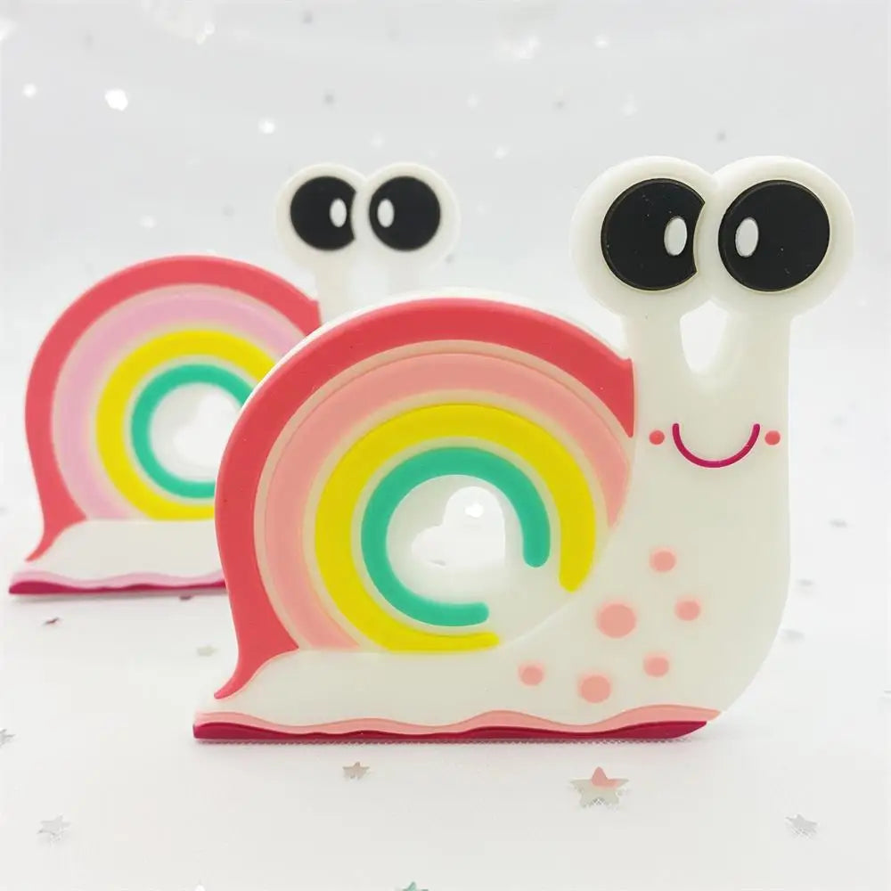 5pcs food grade silicone baby teether baby teething toy pendant bear rabbit cat dinosaur beads DIY hippo lion chew