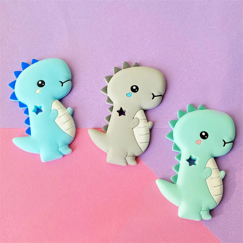 5pcs Dinosaur Teether Teething Animal Shape Teether Chewable Chewing Toys For Baby Infant Chewable Chewing Toys BPA Free Food