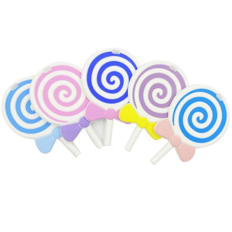 5pcs food grade silicone baby teether baby teething toy pendant bear rabbit cat dinosaur beads DIY hippo lion chew