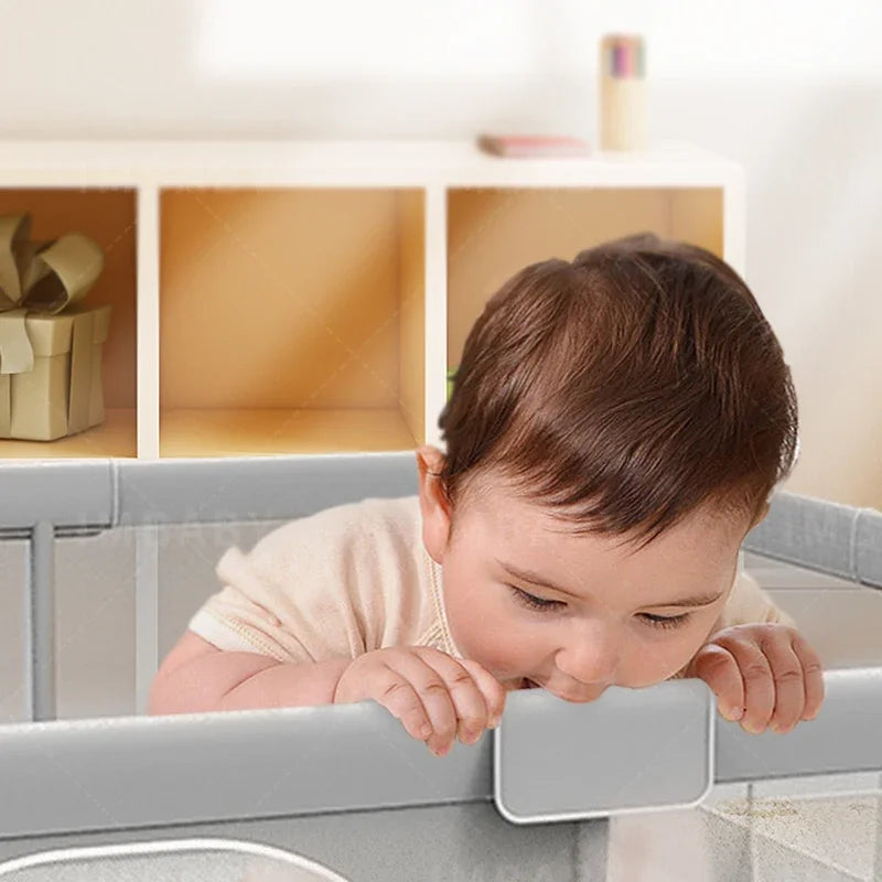 Baby Playpens Light Gray Corralito for Baby Playground with Pull Ring Child Safety Barrier Fence Ball Box Game Playpen
