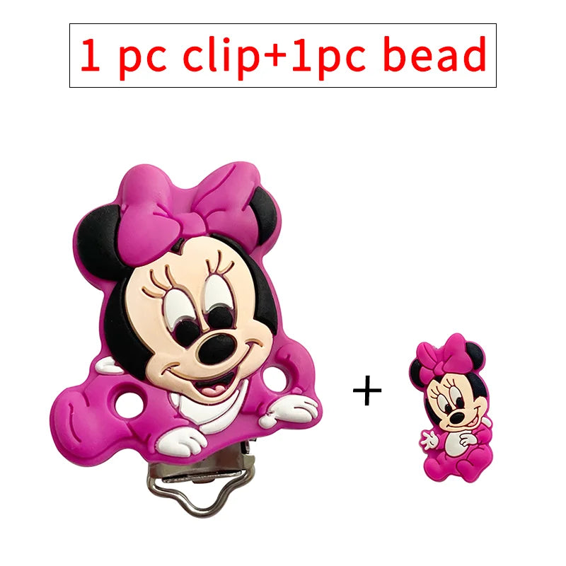 2pcs/set Silicone Cartoon Pacifier Clip Molar Bead DIY Pacifier Chain Jewelry Accessories