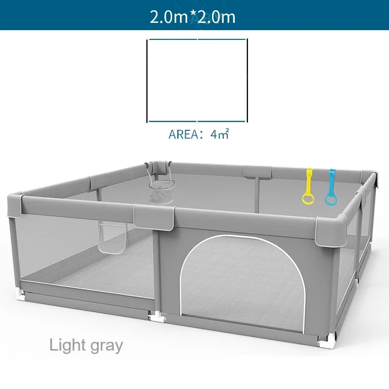 Baby Playpens Light Gray Corralito for Baby Playground with Pull Ring Child Safety Barrier Fence Ball Box Game Playpen
