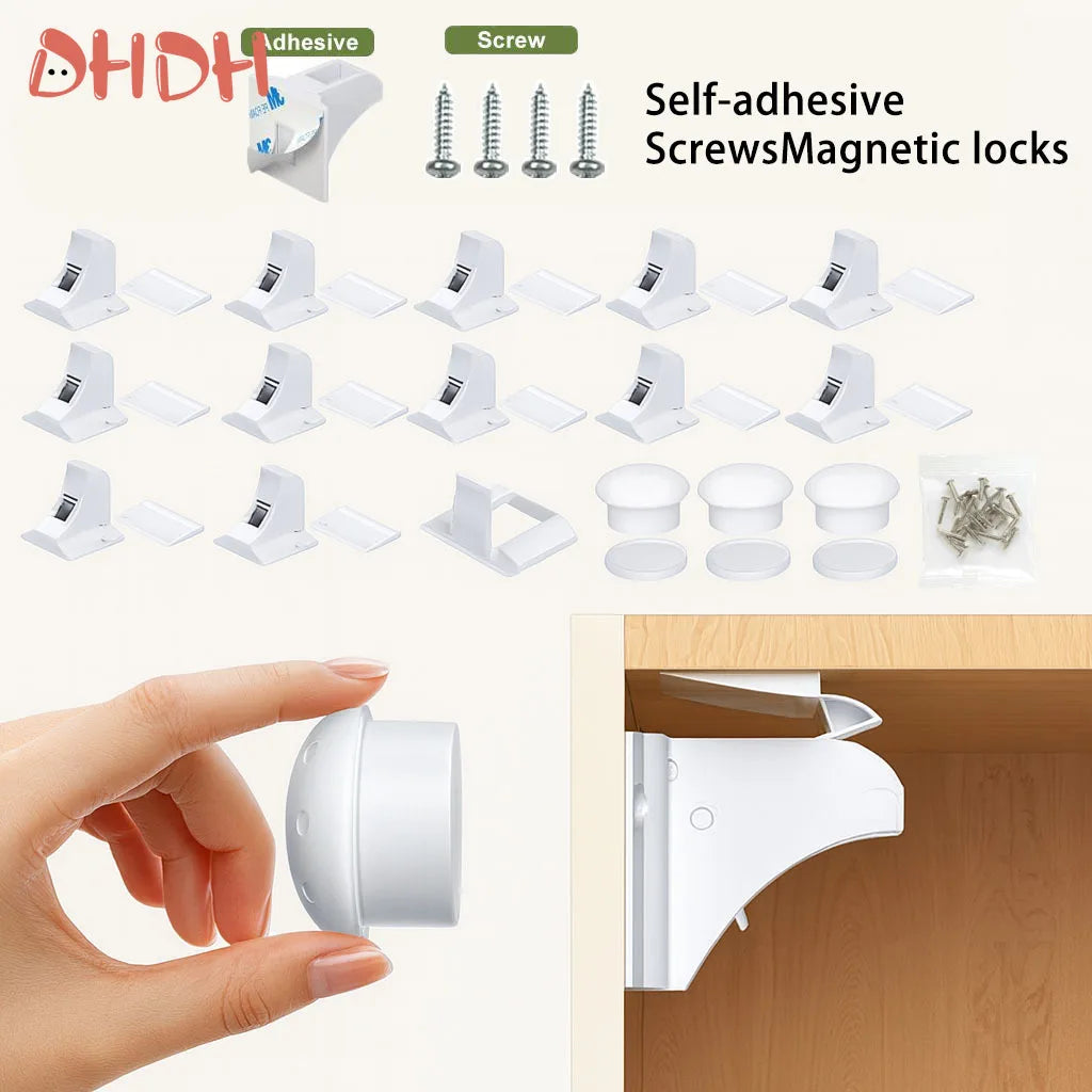 New Style Baby Safety Lock Invisible Magnetic Locks Baby Proofing Products Safety Accessories Self-adhesive or Screw Fixed