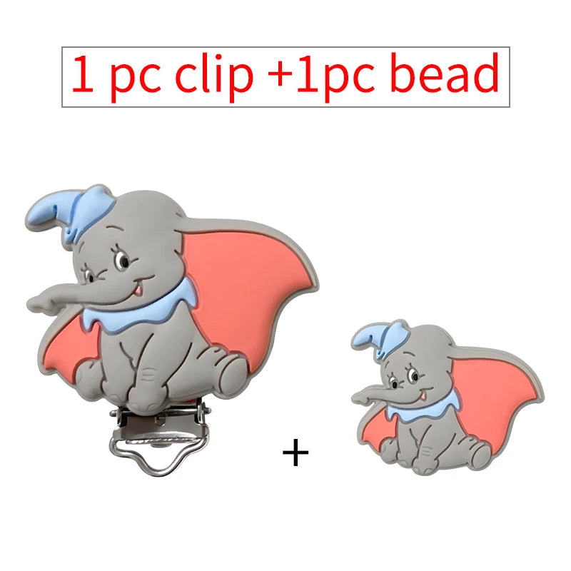 2pcs/set Silicone Cartoon Pacifier Clip Molar Bead DIY Pacifier Chain Jewelry Accessories
