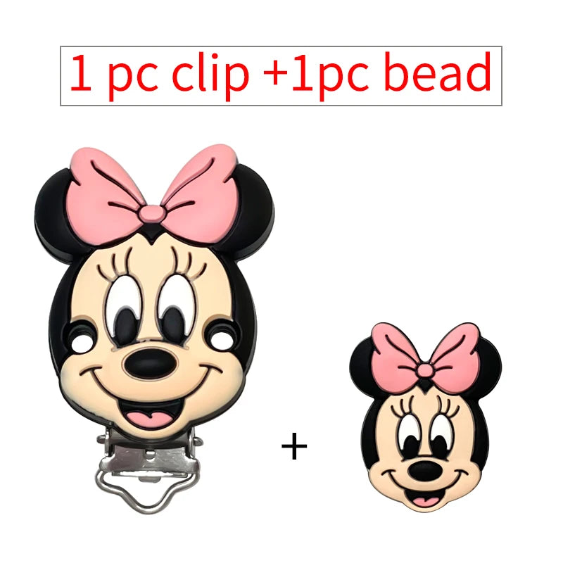 2pcs/set Silicone Cartoon Pacifier Clip Molar Bead DIY Pacifier Chain Jewelry Accessories