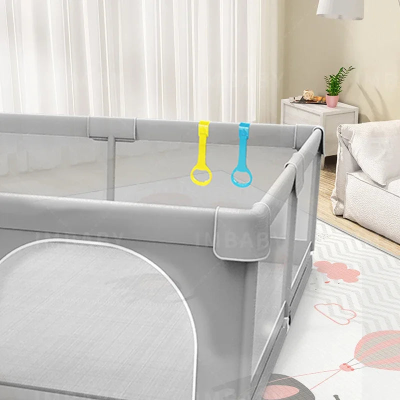 Baby Playpens Light Gray Corralito for Baby Playground with Pull Ring Child Safety Barrier Fence Ball Box Game Playpen