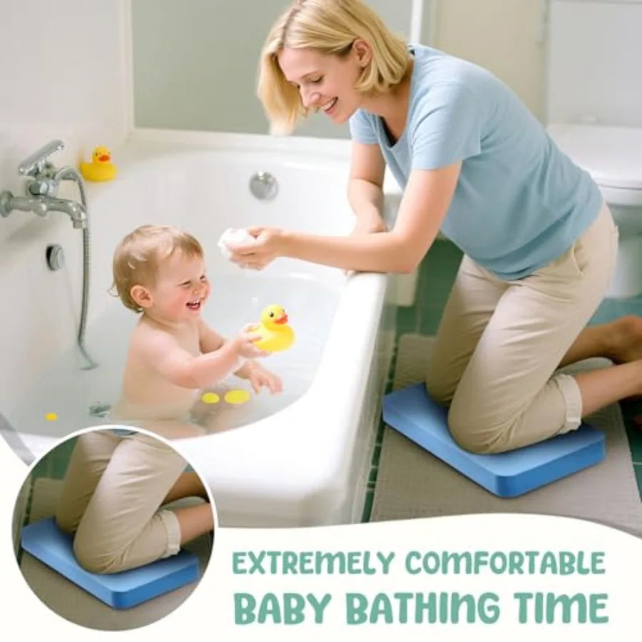 Foldable Baby Bathtub with Cushion and Kneeling Pad Large Infant Bath Tub with Thermometer and Support Pillow Portable Newborn