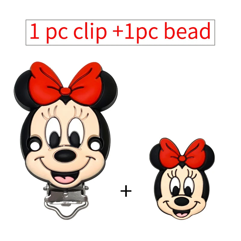 2pcs/set Silicone Cartoon Pacifier Clip Molar Bead DIY Pacifier Chain Jewelry Accessories