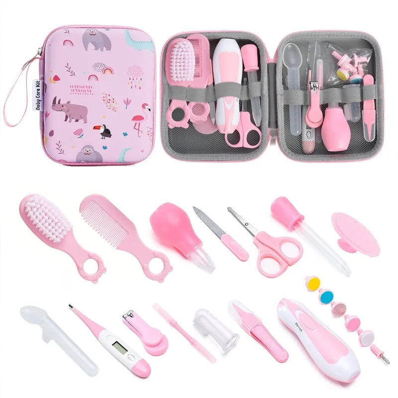 Mother and Baby Set, Children's Nail Clippers, Medicine Feeders, 20 Piece Set, Comb Brush, EVA Bag Care Set