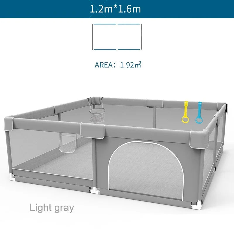 Baby Playpens Light Gray Corralito for Baby Playground with Pull Ring Child Safety Barrier Fence Ball Box Game Playpen