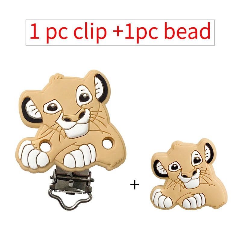 2pcs/set Silicone Cartoon Pacifier Clip Molar Bead DIY Pacifier Chain Jewelry Accessories