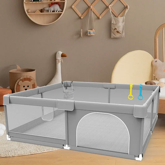 Baby Playpens Light Gray Corralito for Baby Playground with Pull Ring Child Safety Barrier Fence Ball Box Game Playpen