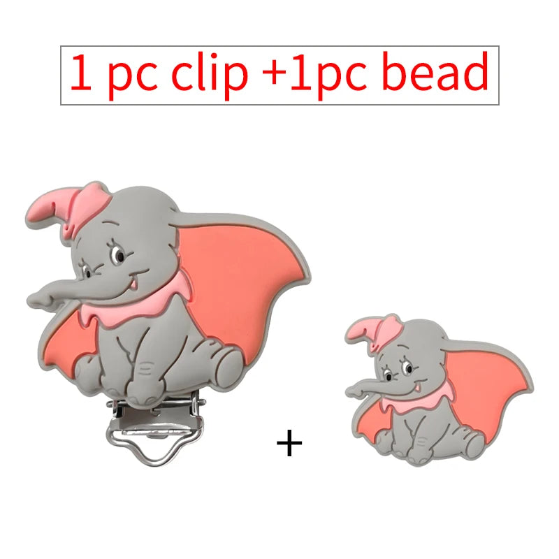 2pcs/set Silicone Cartoon Pacifier Clip Molar Bead DIY Pacifier Chain Jewelry Accessories