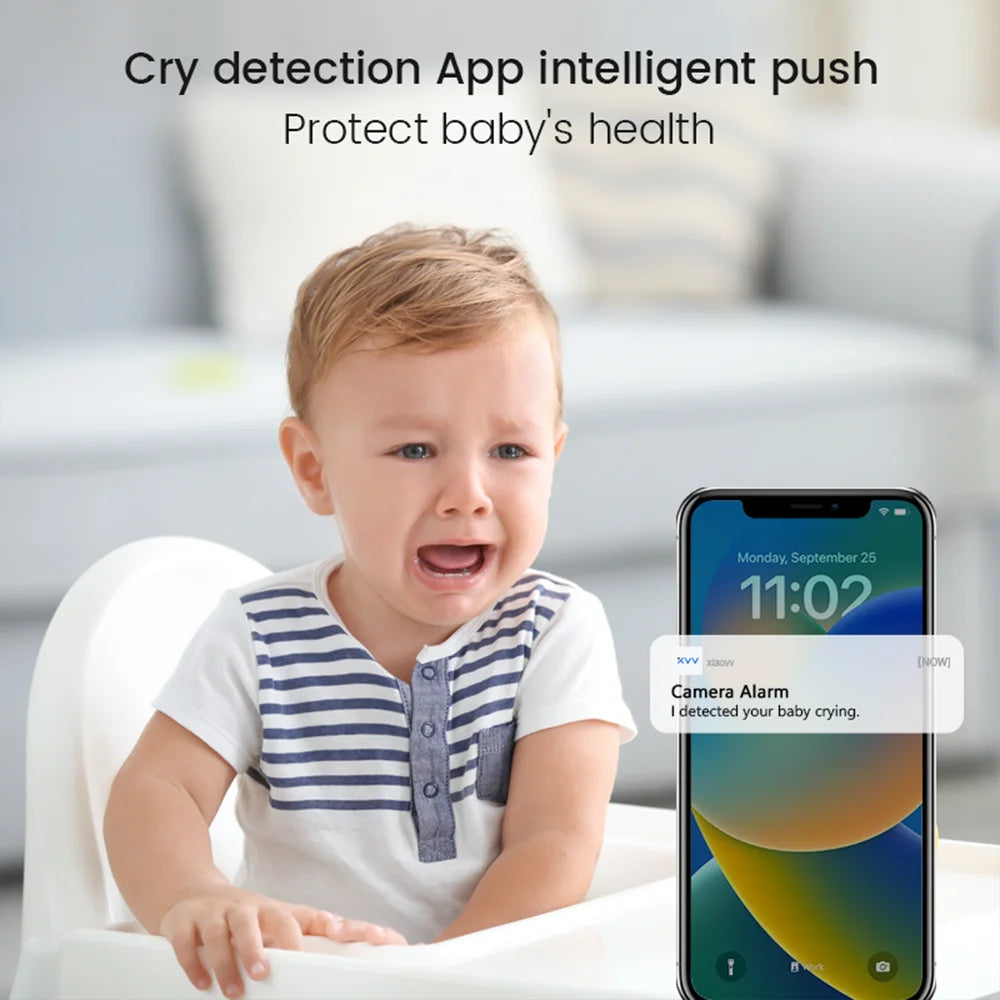 4MP WiFi indoor high-definition crying detection Video baby monitor full-color night vision 360 degree rotating network camera