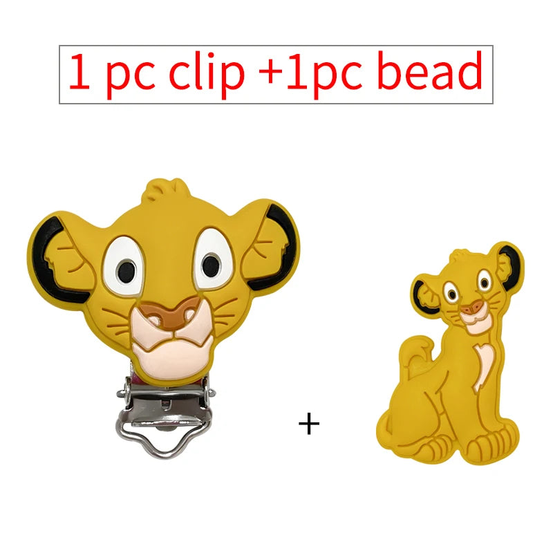 2pcs/set Silicone Cartoon Pacifier Clip Molar Bead DIY Pacifier Chain Jewelry Accessories