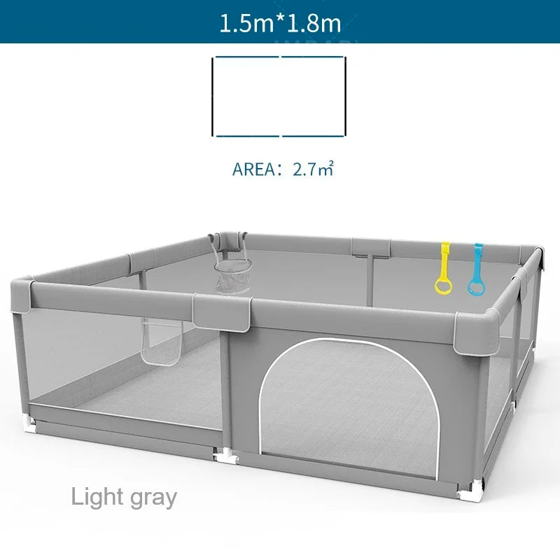 Baby Playpens Light Gray Corralito for Baby Playground with Pull Ring Child Safety Barrier Fence Ball Box Game Playpen
