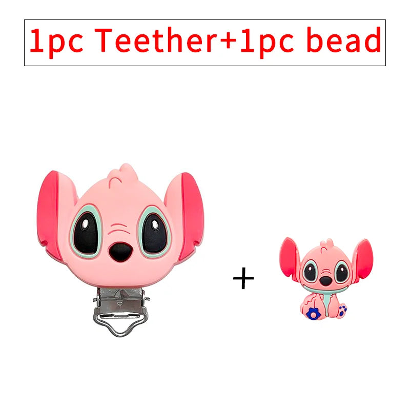2pcs/set Silicone Cartoon Pacifier Clip Molar Bead DIY Pacifier Chain Jewelry Accessories