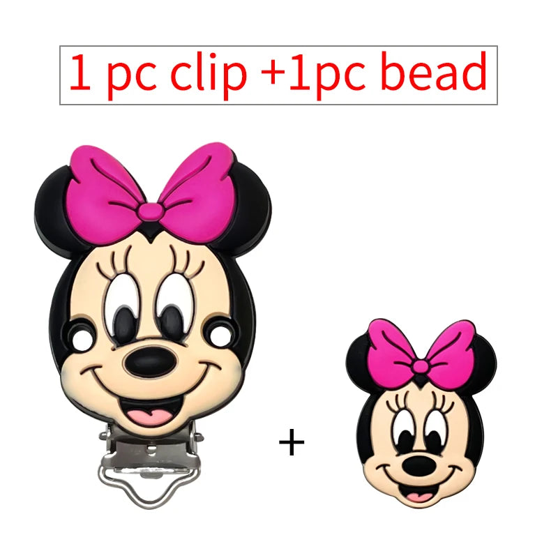 2pcs/set Silicone Cartoon Pacifier Clip Molar Bead DIY Pacifier Chain Jewelry Accessories