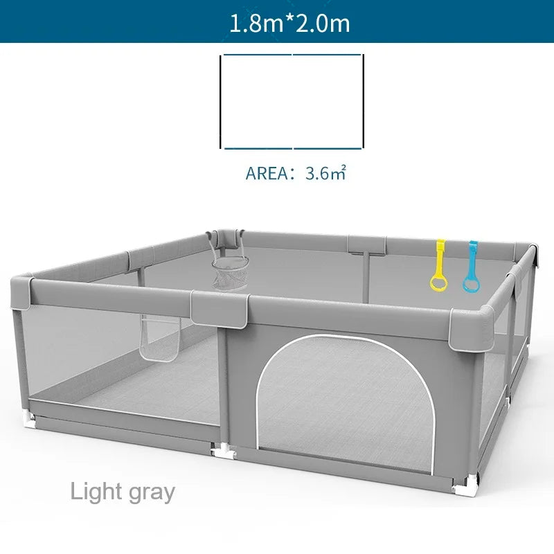 Baby Playpens Light Gray Corralito for Baby Playground with Pull Ring Child Safety Barrier Fence Ball Box Game Playpen