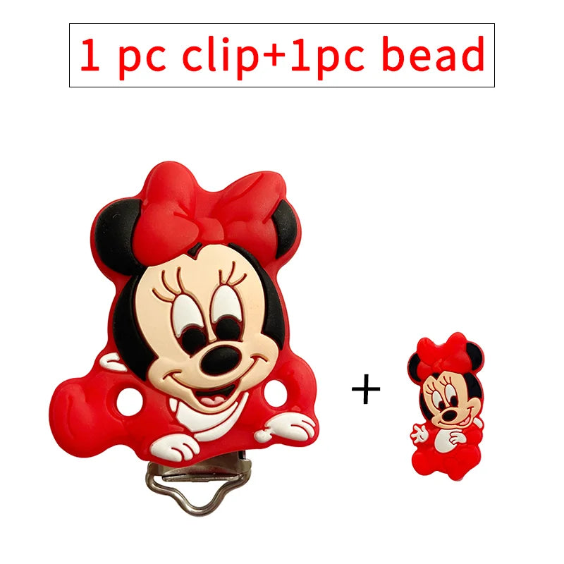 2pcs/set Silicone Cartoon Pacifier Clip Molar Bead DIY Pacifier Chain Jewelry Accessories