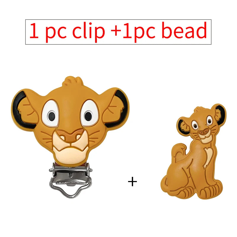 2pcs/set Silicone Cartoon Pacifier Clip Molar Bead DIY Pacifier Chain Jewelry Accessories