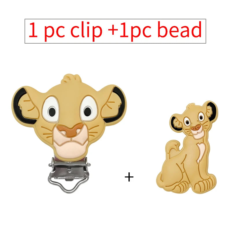 2pcs/set Silicone Cartoon Pacifier Clip Molar Bead DIY Pacifier Chain Jewelry Accessories