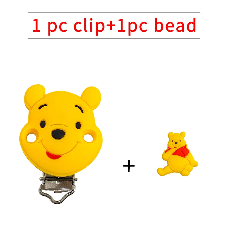 2pcs/set Silicone Cartoon Pacifier Clip Molar Bead DIY Pacifier Chain Jewelry Accessories