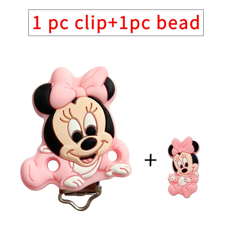 2pcs/set Silicone Cartoon Pacifier Clip Molar Bead DIY Pacifier Chain Jewelry Accessories