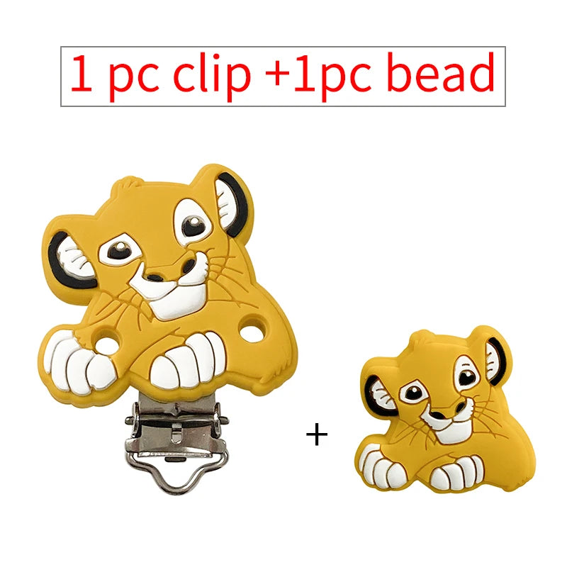 2pcs/set Silicone Cartoon Pacifier Clip Molar Bead DIY Pacifier Chain Jewelry Accessories