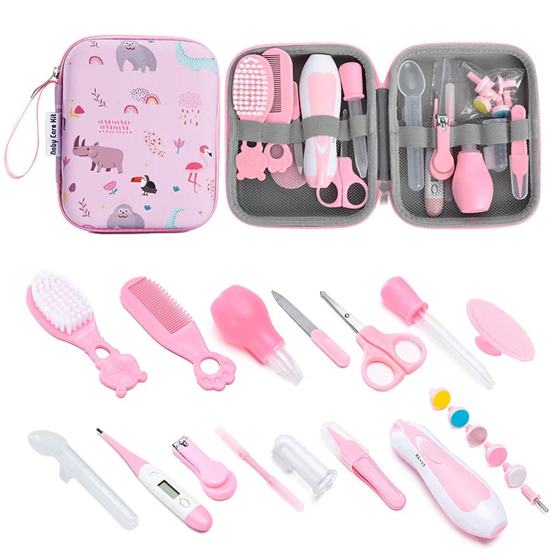 Mother and baby set, baby nail clippers, medication dispenser, 20 piece set, comb brush, EVA bag, care set