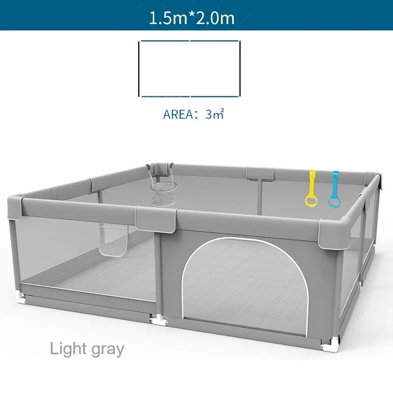 Baby Playpens Light Gray Corralito for Baby Playground with Pull Ring Child Safety Barrier Fence Ball Box Game Playpen