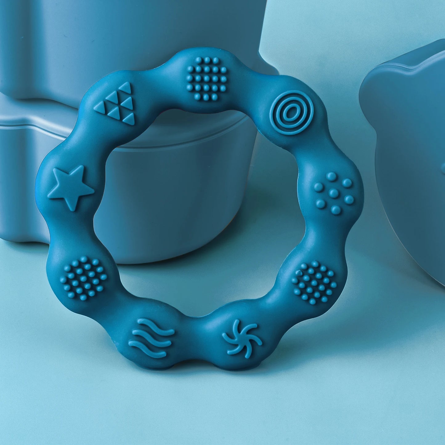TYRY.HU 1Pcs Baby Silicone Teething Ring Soft Silicone Teether Newborn Baby Accessories Cartoon Silicone Teething Toys