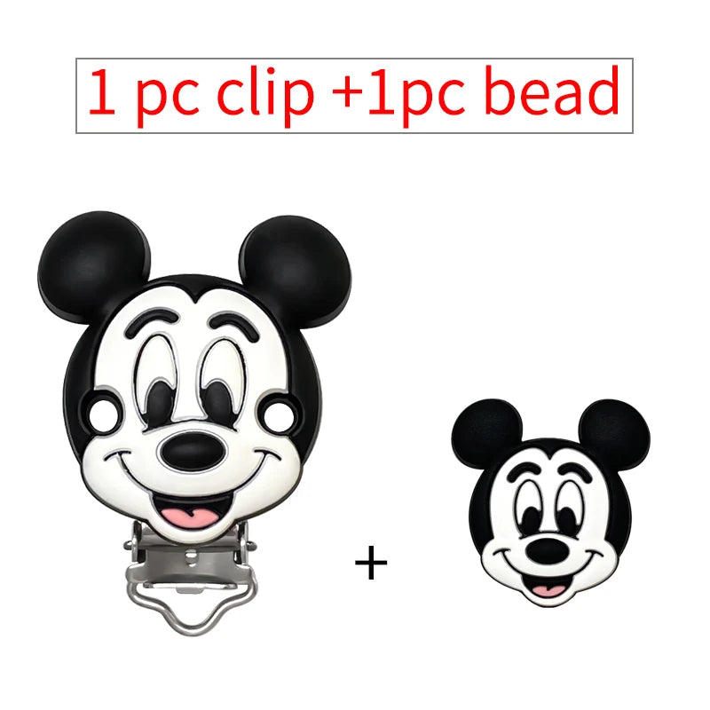 2pcs/set Silicone Cartoon Pacifier Clip Molar Bead DIY Pacifier Chain Jewelry Accessories