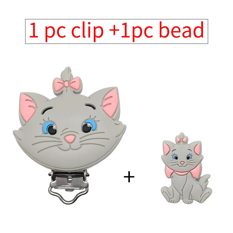 2pcs/set Silicone Cartoon Pacifier Clip Molar Bead DIY Pacifier Chain Jewelry Accessories