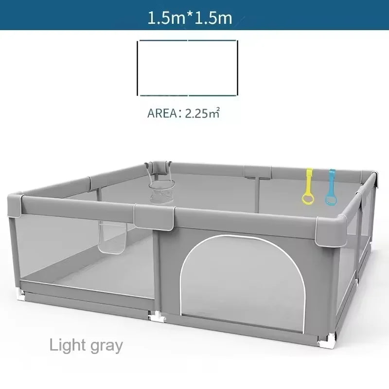 Baby Playpens Light Gray Corralito for Baby Playground with Pull Ring Child Safety Barrier Fence Ball Box Game Playpen