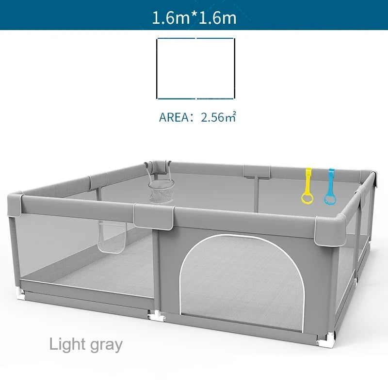 Baby Playpens Light Gray Corralito for Baby Playground with Pull Ring Child Safety Barrier Fence Ball Box Game Playpen