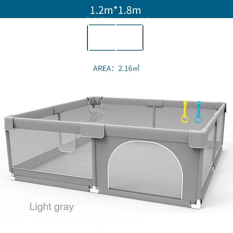 Baby Playpens Light Gray Corralito for Baby Playground with Pull Ring Child Safety Barrier Fence Ball Box Game Playpen
