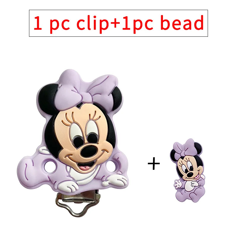 2pcs/set Silicone Cartoon Pacifier Clip Molar Bead DIY Pacifier Chain Jewelry Accessories