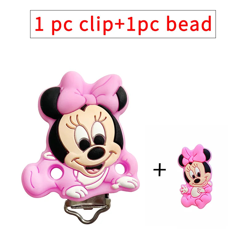 2pcs/set Silicone Cartoon Pacifier Clip Molar Bead DIY Pacifier Chain Jewelry Accessories