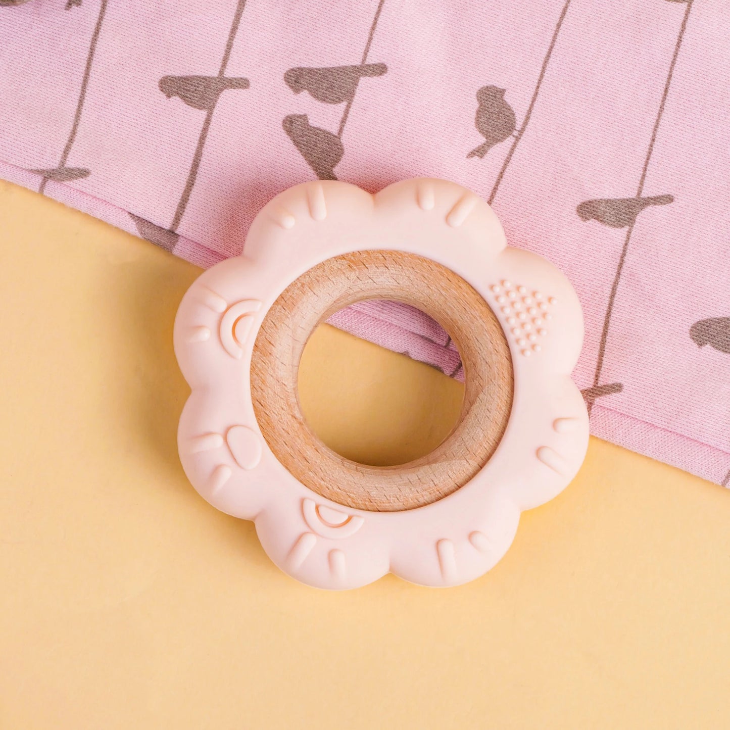 TYRY.HU 1Pcs Baby Silicone Teething Ring Soft Silicone Teether Newborn Baby Accessories Cartoon Silicone Teething Toys