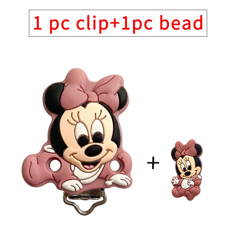 2pcs/set Silicone Cartoon Pacifier Clip Molar Bead DIY Pacifier Chain Jewelry Accessories