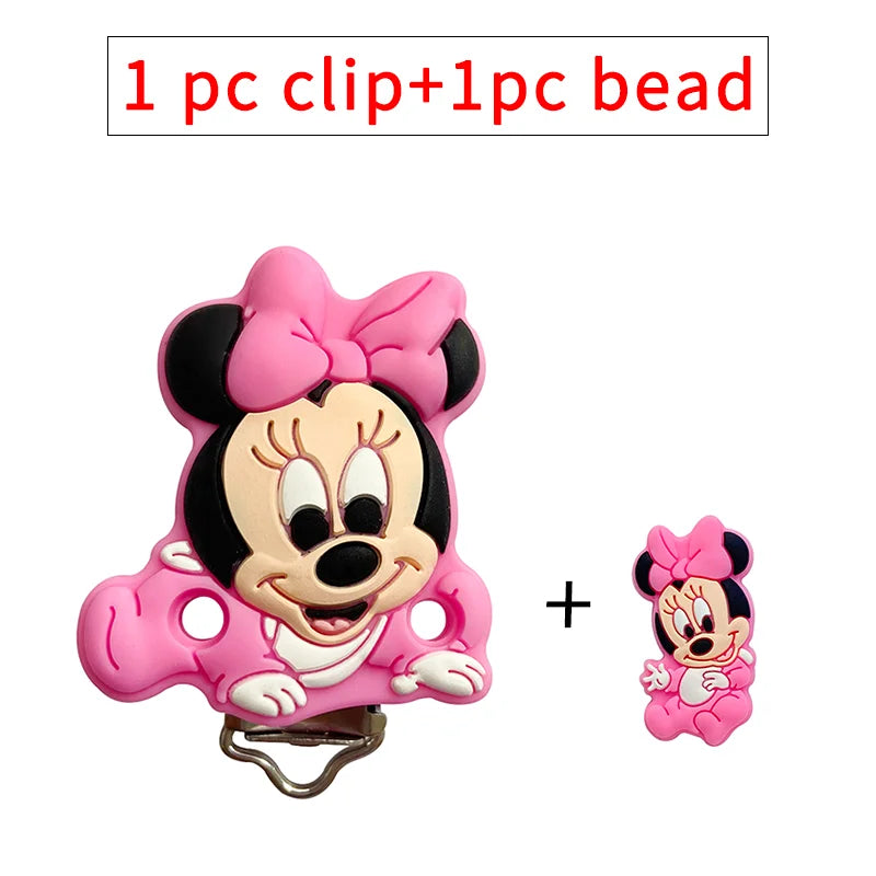 2pcs/set Silicone Cartoon Pacifier Clip Molar Bead DIY Pacifier Chain Jewelry Accessories