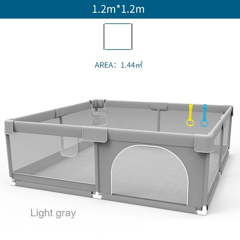 Baby Playpens Light Gray Corralito for Baby Playground with Pull Ring Child Safety Barrier Fence Ball Box Game Playpen