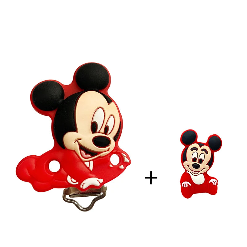 2pcs/set Silicone Cartoon Pacifier Clip Molar Bead DIY Pacifier Chain Jewelry Accessories