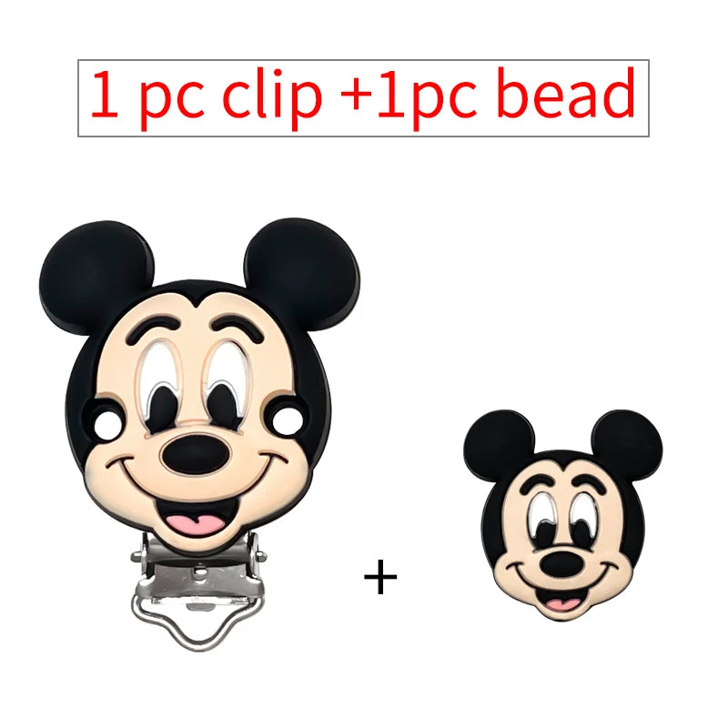 2pcs/set Silicone Cartoon Pacifier Clip Molar Bead DIY Pacifier Chain Jewelry Accessories